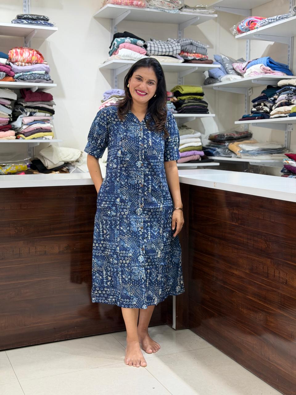 Anamika midi dress - Blue