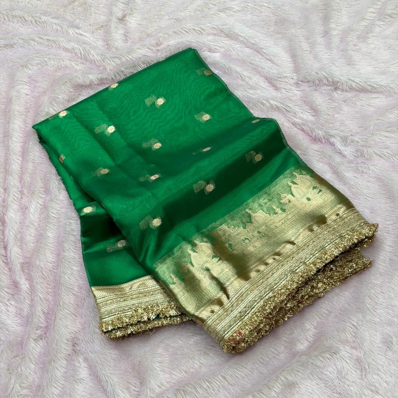 Chandan Butti And Ghat Design - Green