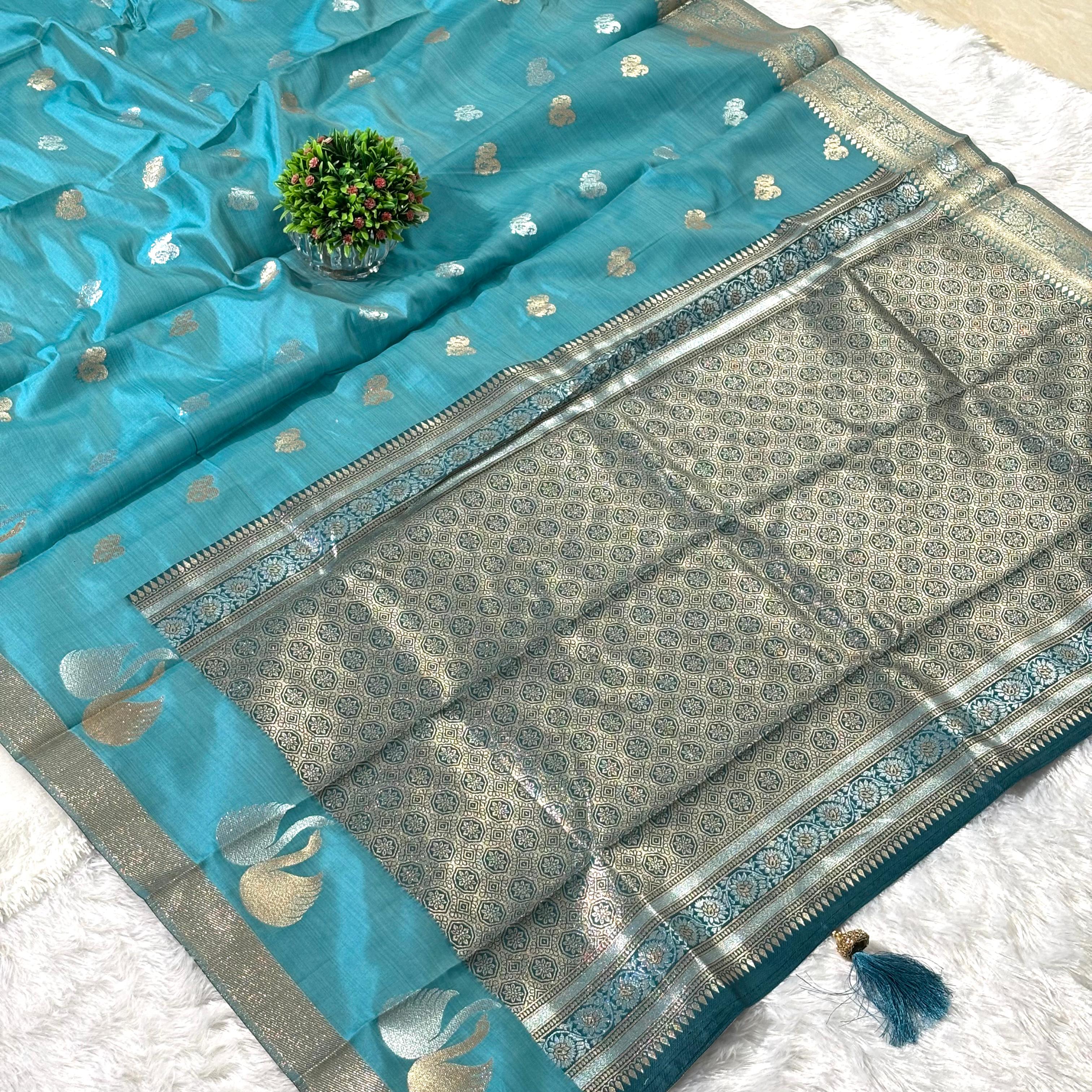 Elegant silk saree -  SKY BLUE