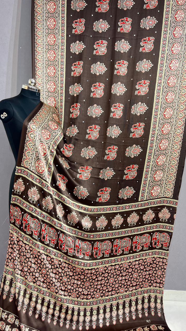 Gargi saree - Brown