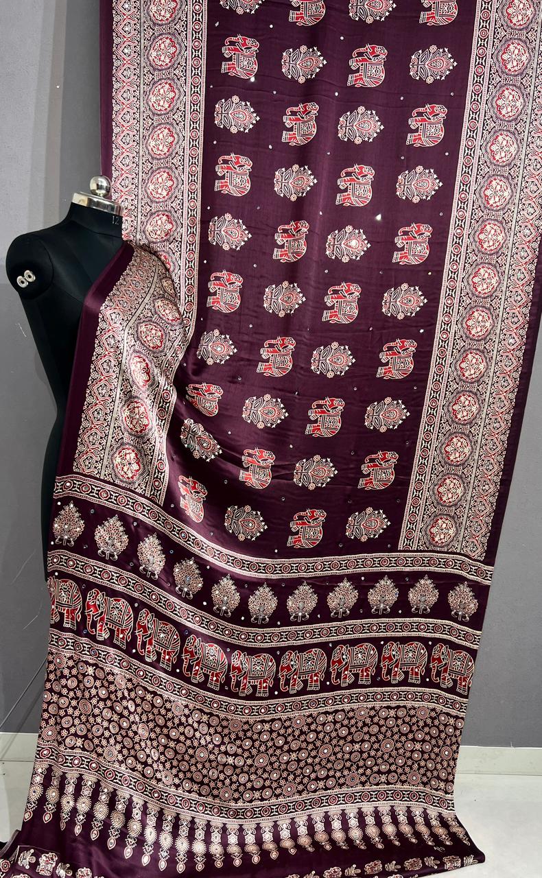 Gargi saree -  Wine