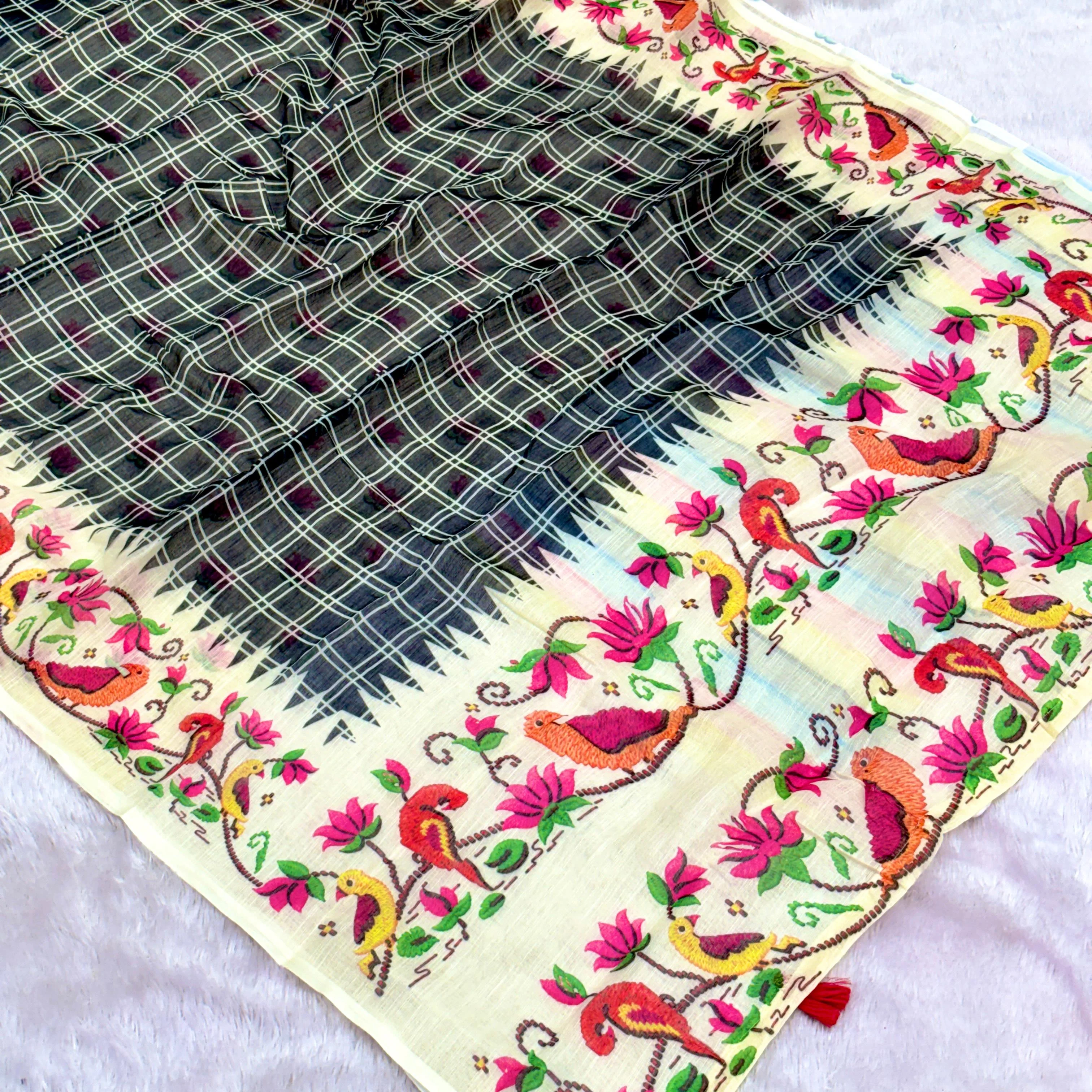 Gouri Cotton Saree - Black