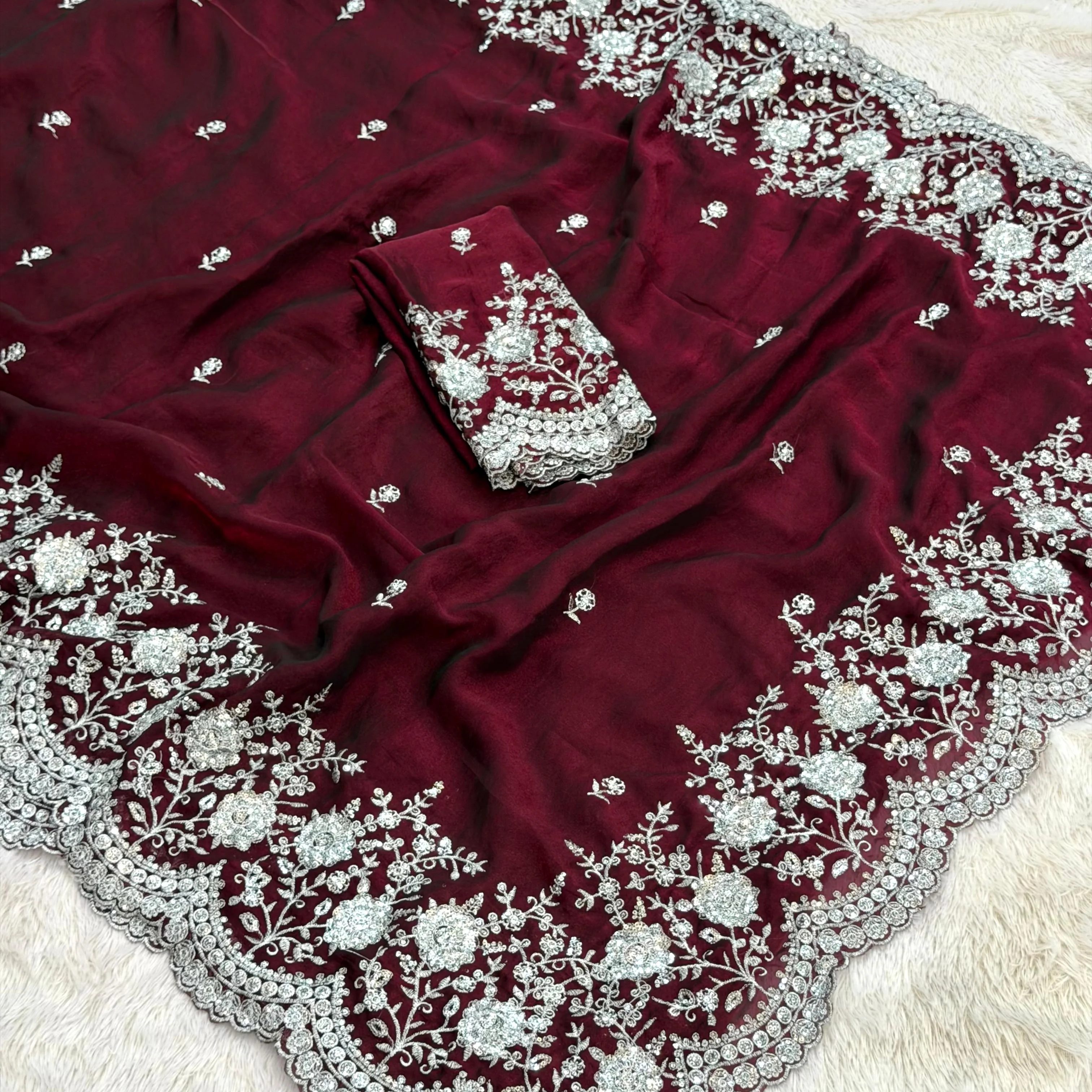 Janki Desiner Saree - Marron