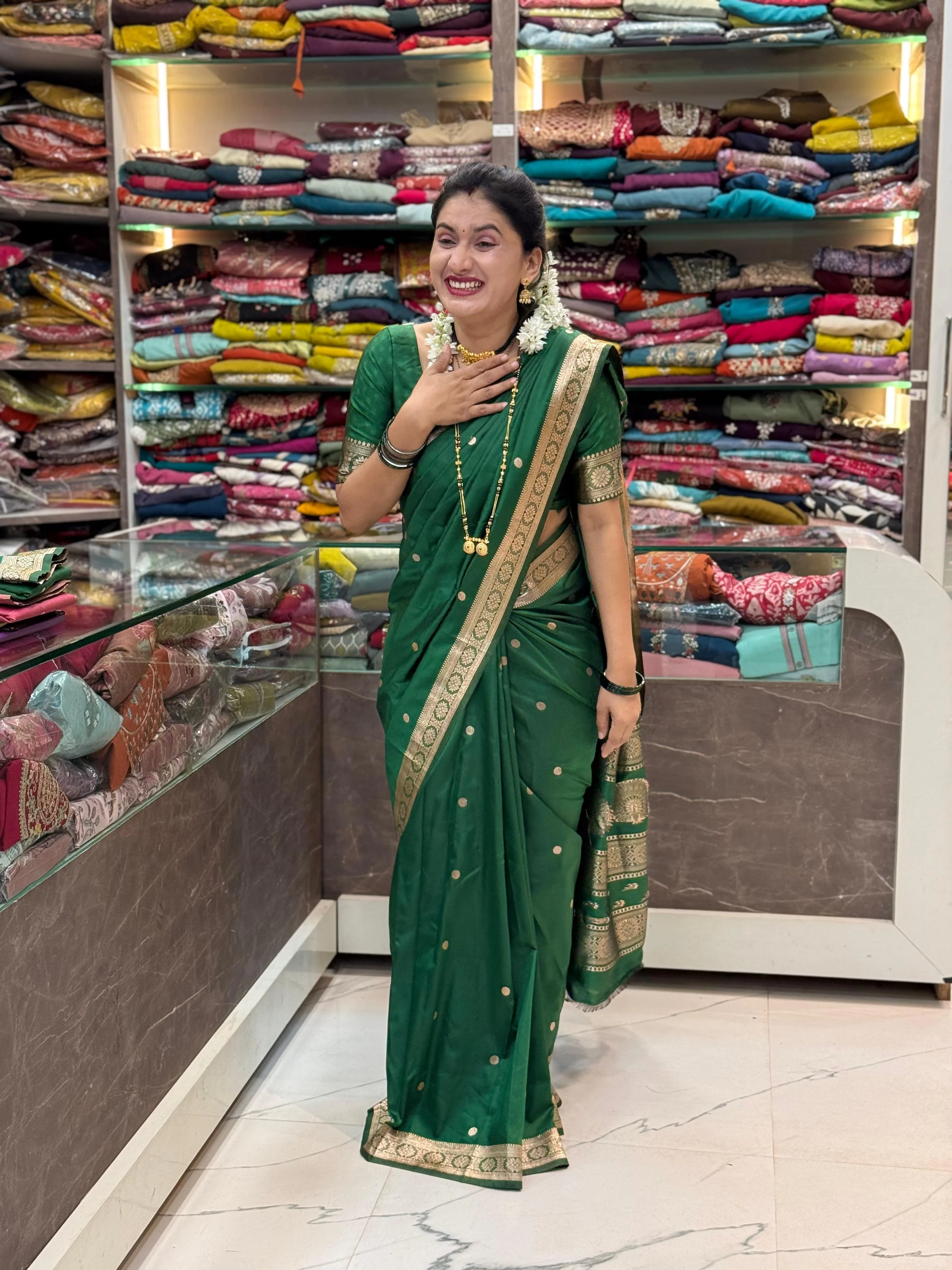 Jijamata Paithani _Green - Image 5