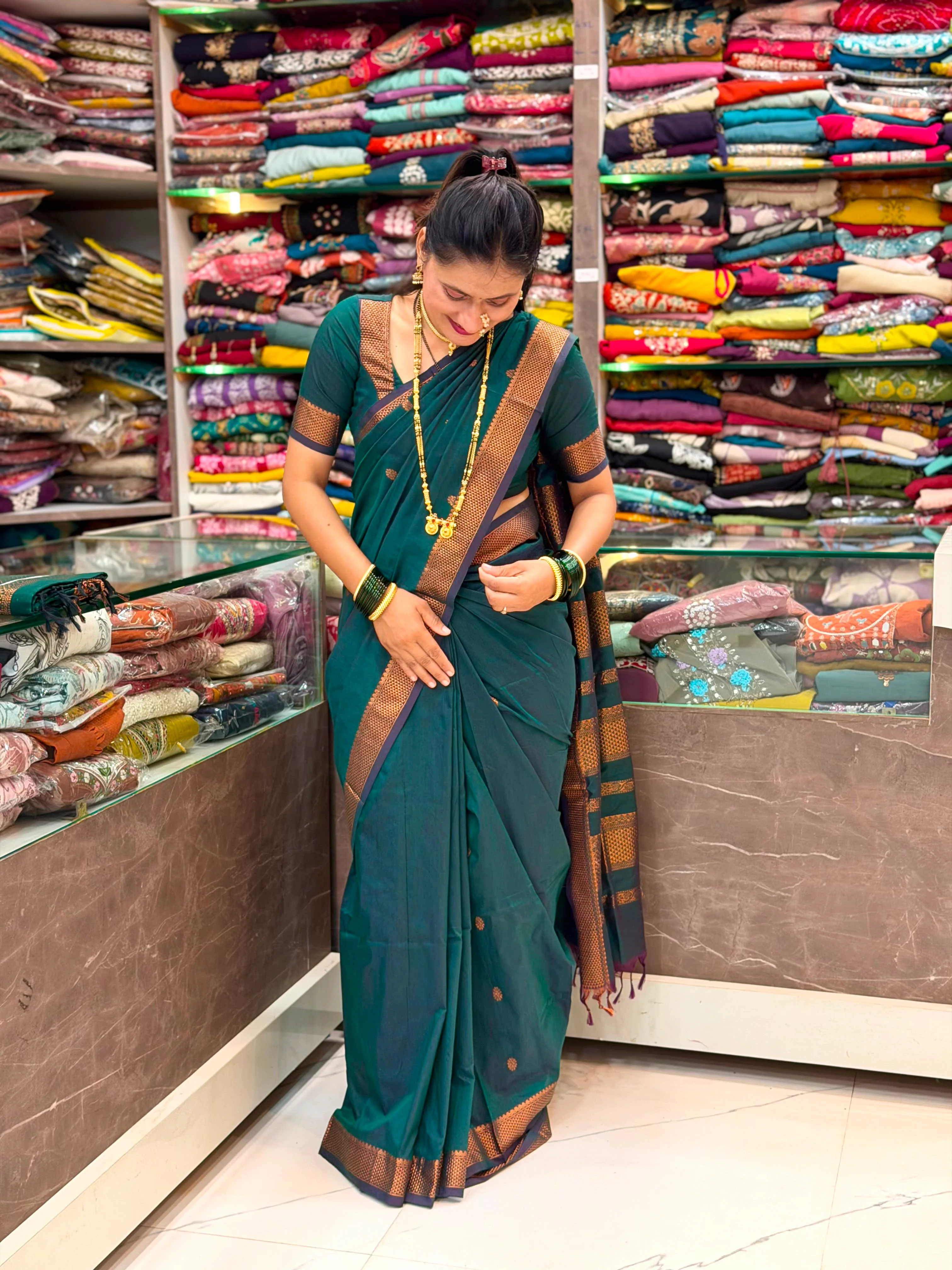 Maharastriyan Kalyani Cotton Silk Saree - Image 2