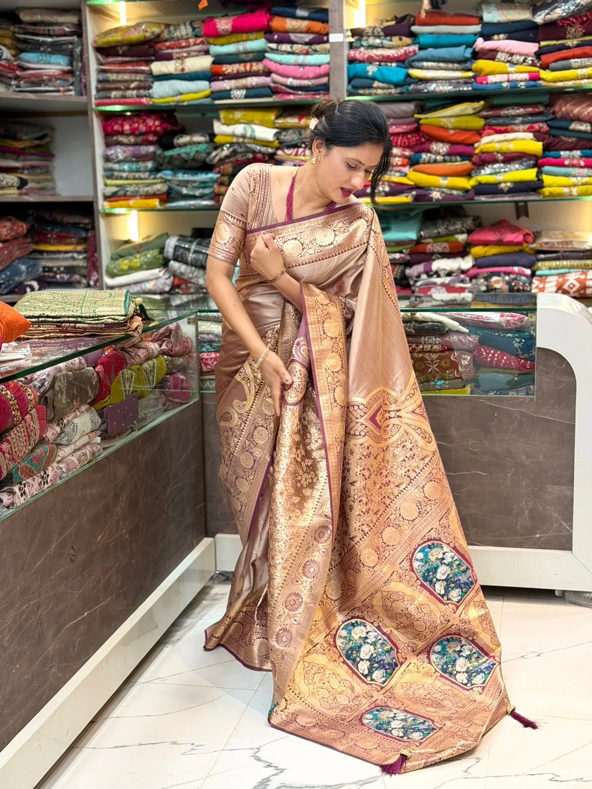 Mayuri  Saree - Wine - Image 2