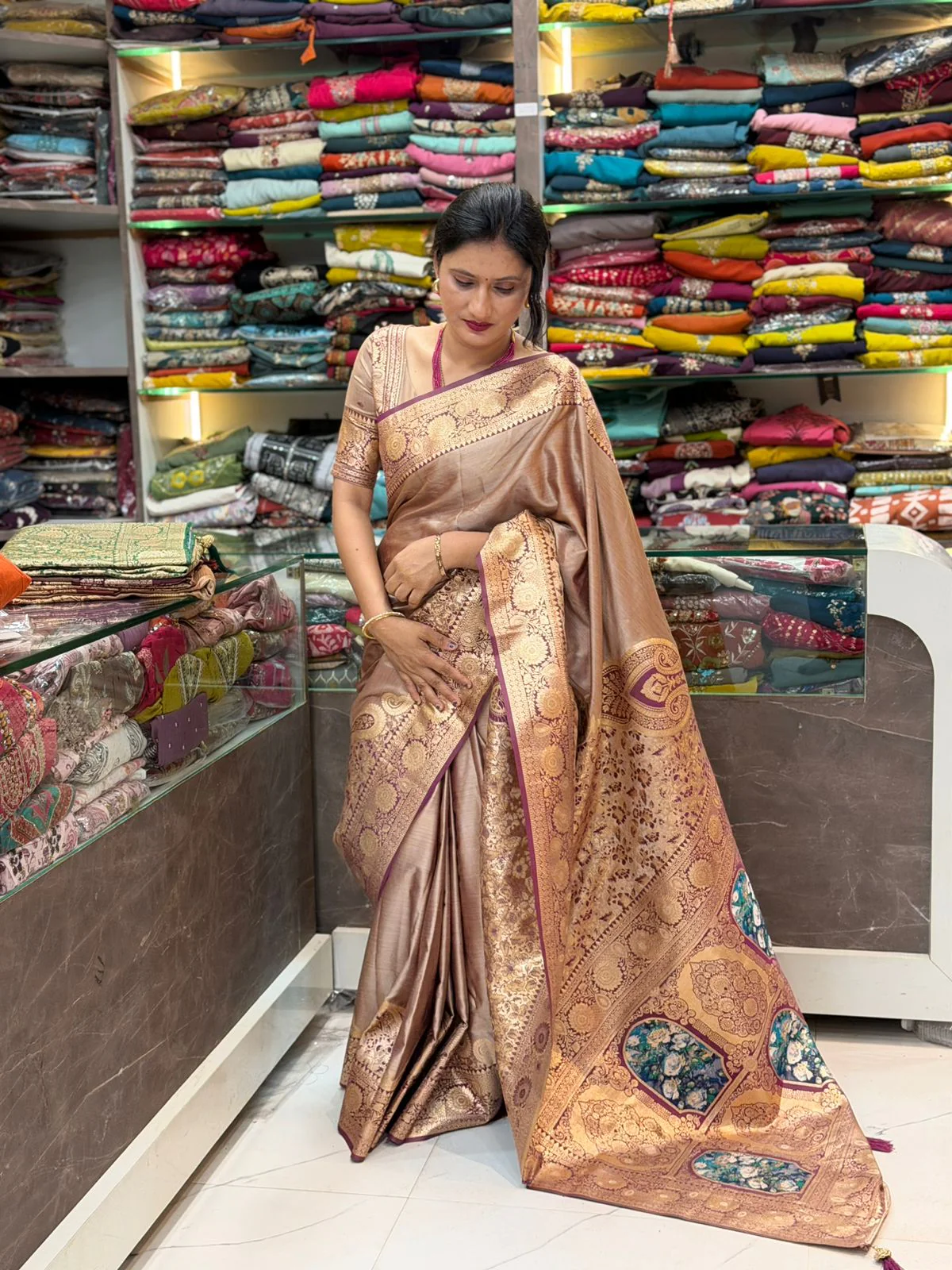Mayuri  Saree - Wine - Image 3
