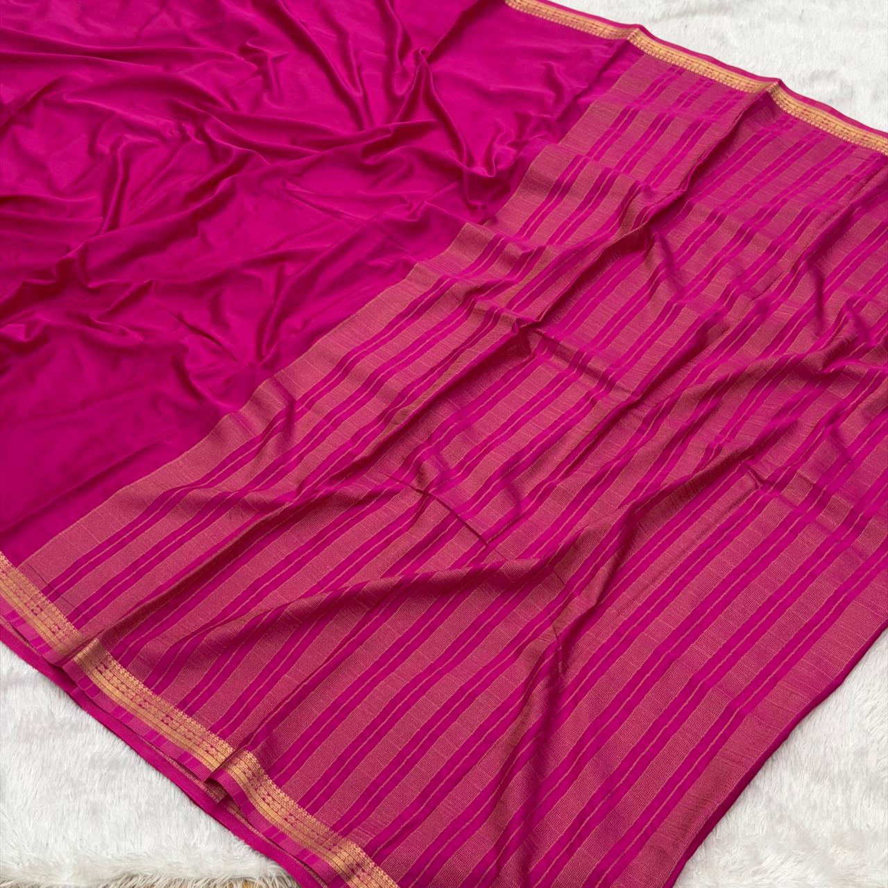 Mysore silk saree - Rose Pink