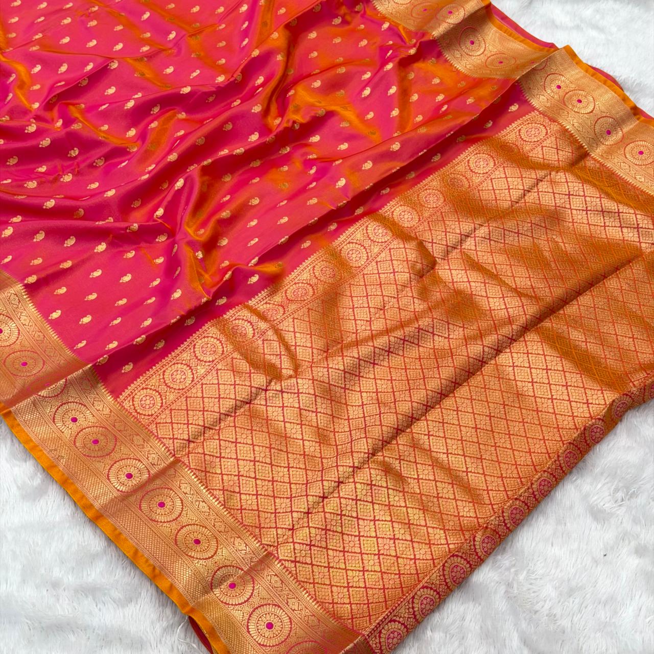 Nandini Bhumkai Saree- Orange Shade - Image 3