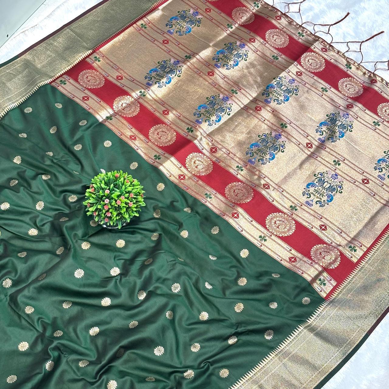 Kalanjali Paithani GREEN