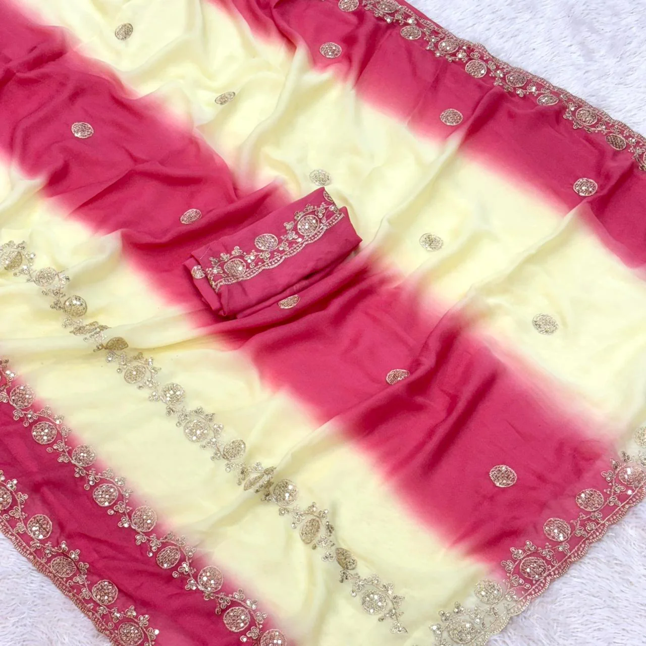Pranjali  Star Georgette Saree - Red