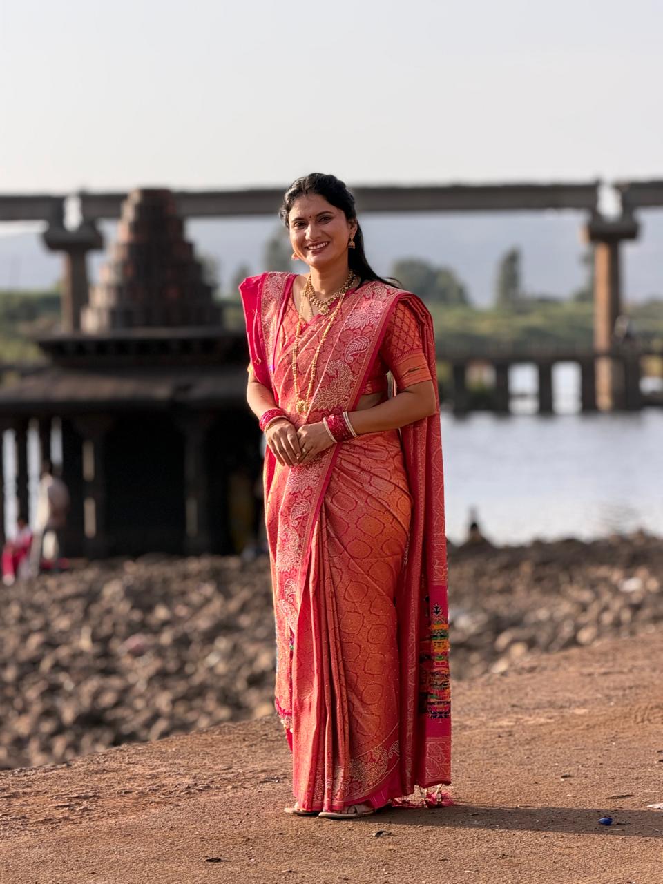 Rich Golden Zari Saree - Image 3