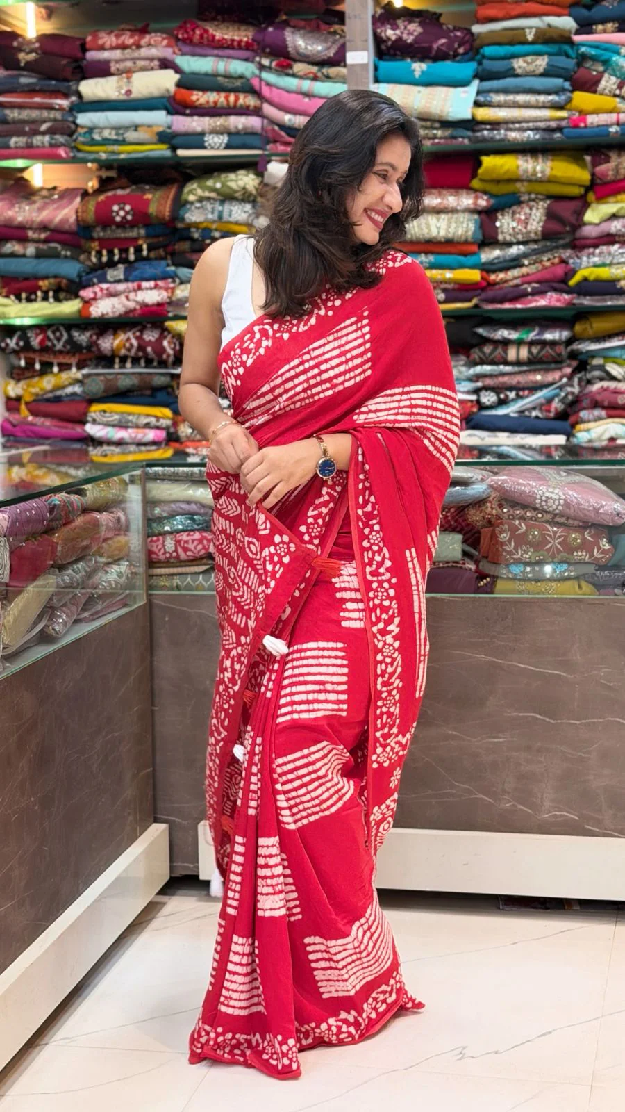 Shibori Print Blended Saree