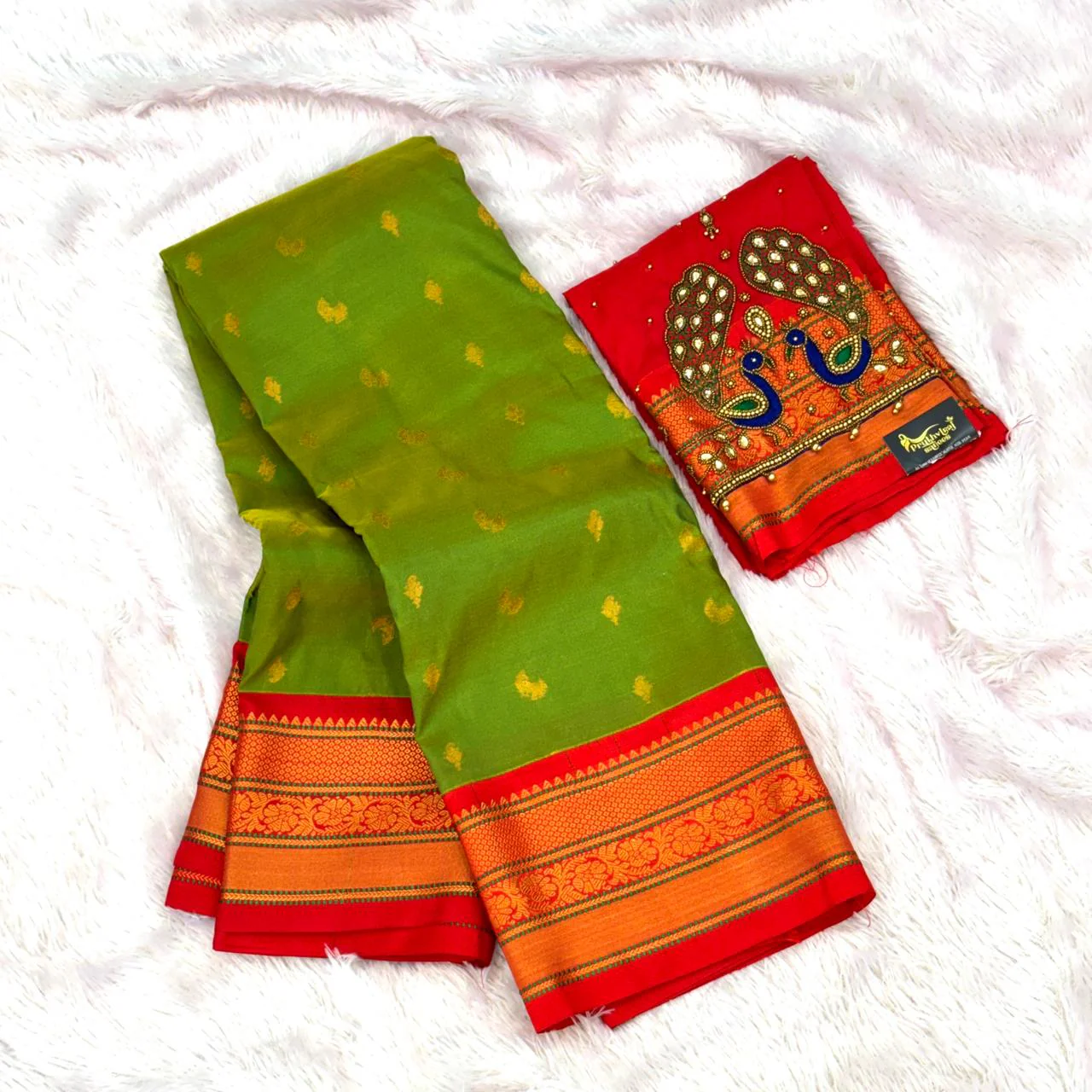 Tana Silk Saree - Mehandi